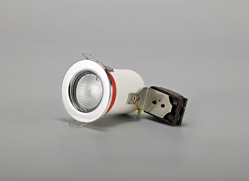 Deco Agni GU10 Fixed Fire Rated Downlight, Polished Chrome, Cut Out: 68mm • D0439