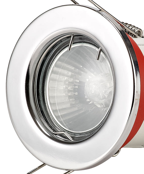 Deco Agni GU10 Fixed Fire Rated Downlight, Polished Chrome, Cut Out: 68mm • D0439