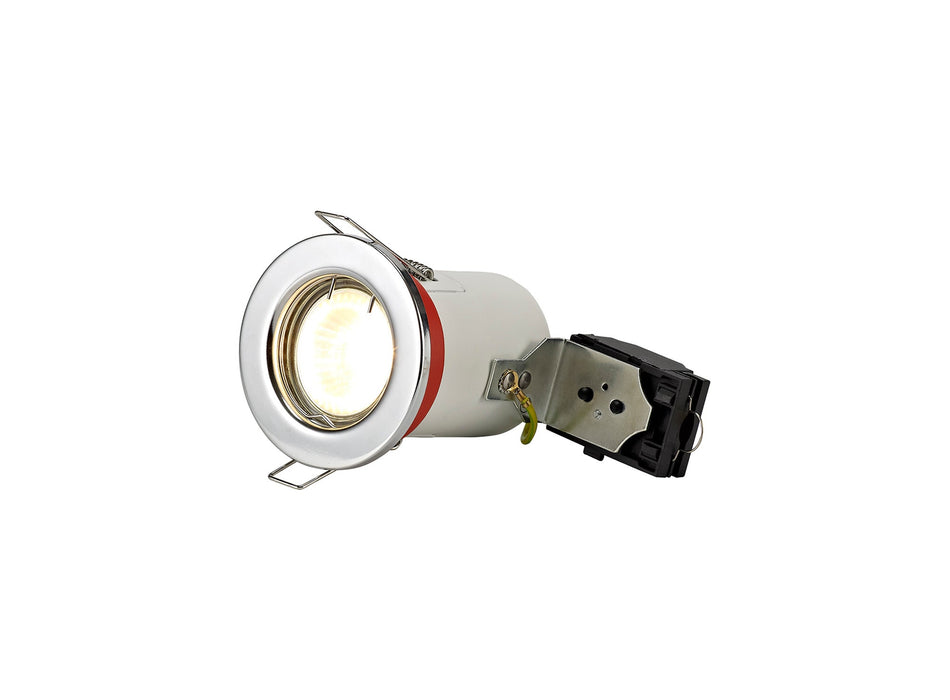 Deco Agni GU10 Fixed Fire Rated Downlight, Polished Chrome, Cut Out: 68mm • D0439