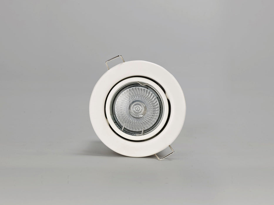 Deco Agni GU10 Adjustable Fire Rated Downlight, White, Cut Out: 75mm • D0440