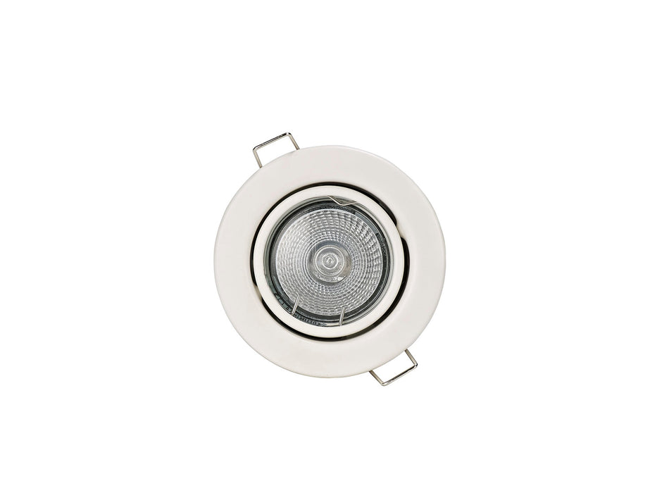 Deco Agni GU10 Adjustable Fire Rated Downlight, White, Cut Out: 75mm • D0440