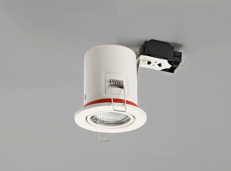 Deco Agni GU10 Adjustable Fire Rated Downlight, White, Cut Out: 75mm • D0440