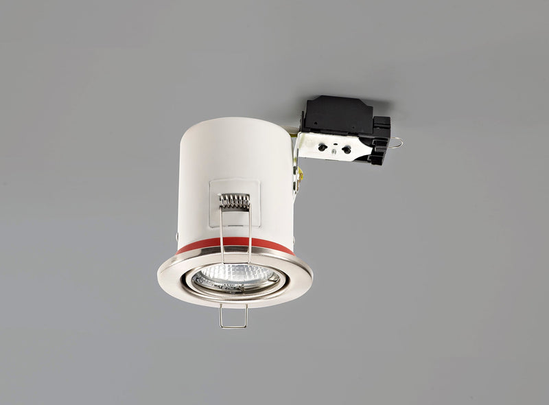 Deco Agni GU10 Adjustable Fire Rated Downlight, Satin Nickel, Cut Out: 75mm • D0441