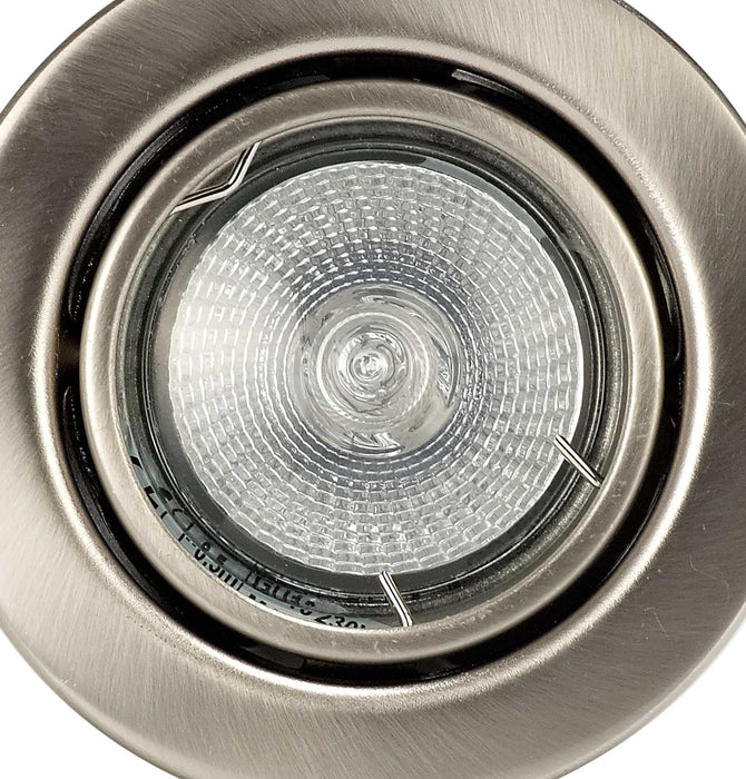 Deco Agni GU10 Adjustable Fire Rated Downlight, Satin Nickel, Cut Out: 75mm • D0441