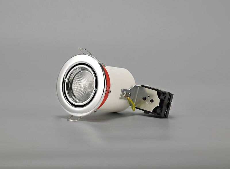 Deco Agni GU10 Adjustable Fire Rated Downlight, Polished Chrome, Cut Out: 75mm • D0442