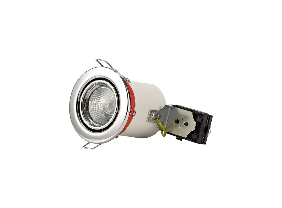 Deco Agni GU10 Adjustable Fire Rated Downlight, Polished Chrome, Cut Out: 75mm • D0442