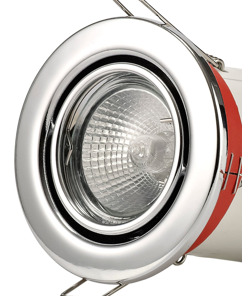 Deco Agni GU10 Adjustable Fire Rated Downlight, Polished Chrome, Cut Out: 75mm • D0442