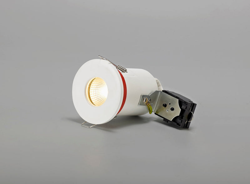 Deco Agni GU10 Fixed Fire Rated Downlight, White, IP65, Cut Out: 75mm • D0443