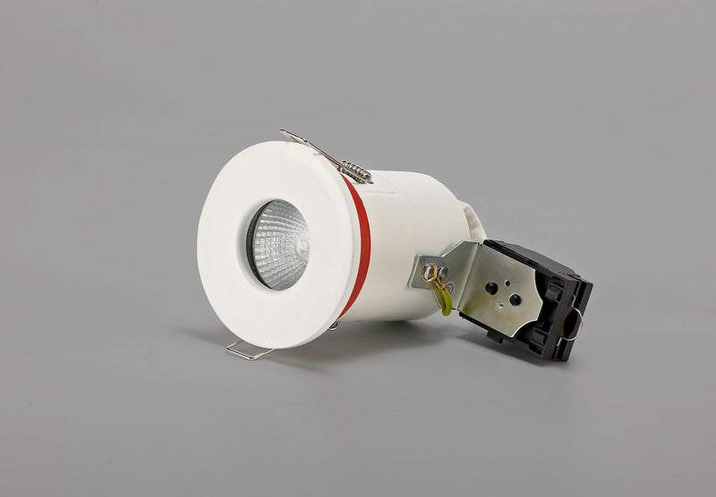 Deco Agni GU10 Fixed Fire Rated Downlight, White, IP65, Cut Out: 75mm • D0443