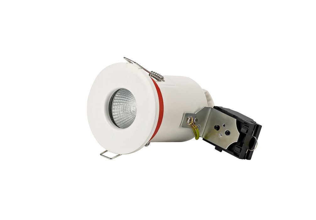 Deco Agni GU10 Fixed Fire Rated Downlight, White, IP65, Cut Out: 75mm • D0443