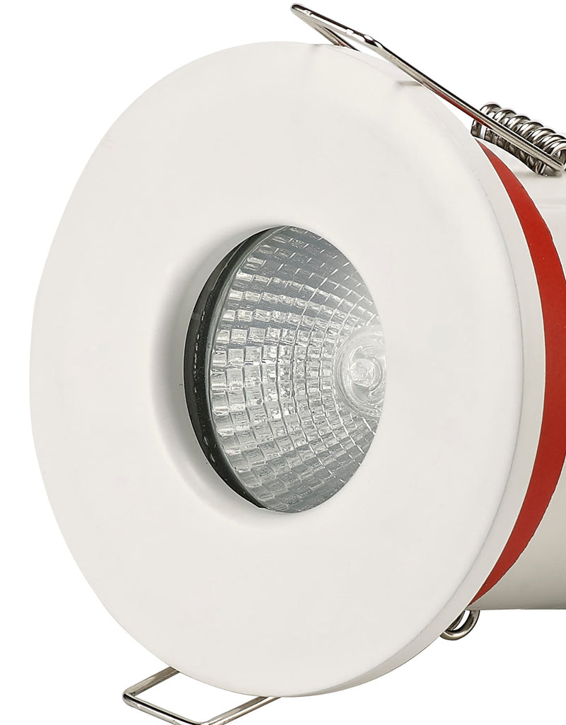 Deco Agni GU10 Fixed Fire Rated Downlight, White, IP65, Cut Out: 75mm • D0443