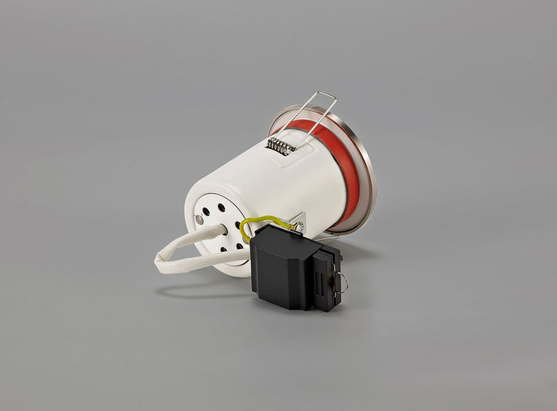 Deco Agni GU10 Fixed Fire Rated Downlight, Satin Nickel, IP65, Cut Out: 75mm • D0444