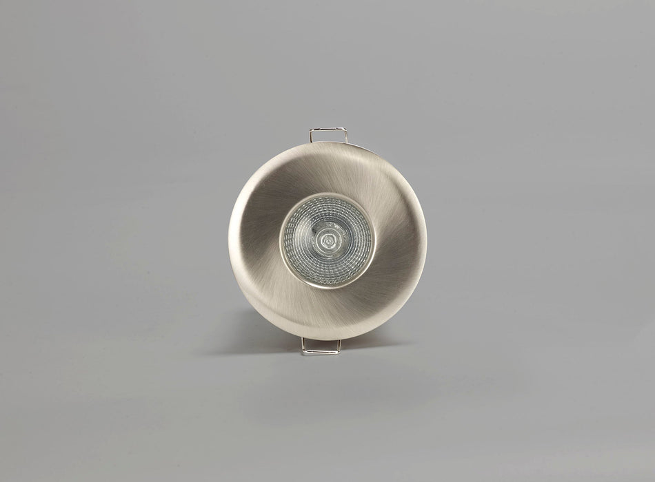 Deco Agni GU10 Fixed Fire Rated Downlight, Satin Nickel, IP65, Cut Out: 75mm • D0444