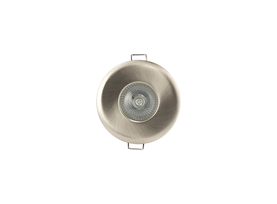 Deco Agni GU10 Fixed Fire Rated Downlight, Satin Nickel, IP65, Cut Out: 75mm • D0444