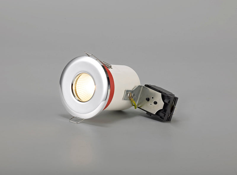 Deco Agni GU10 Fixed Fire Rated Downlight, Polished Chrome, IP65, Cut Out: 75mm • D0445