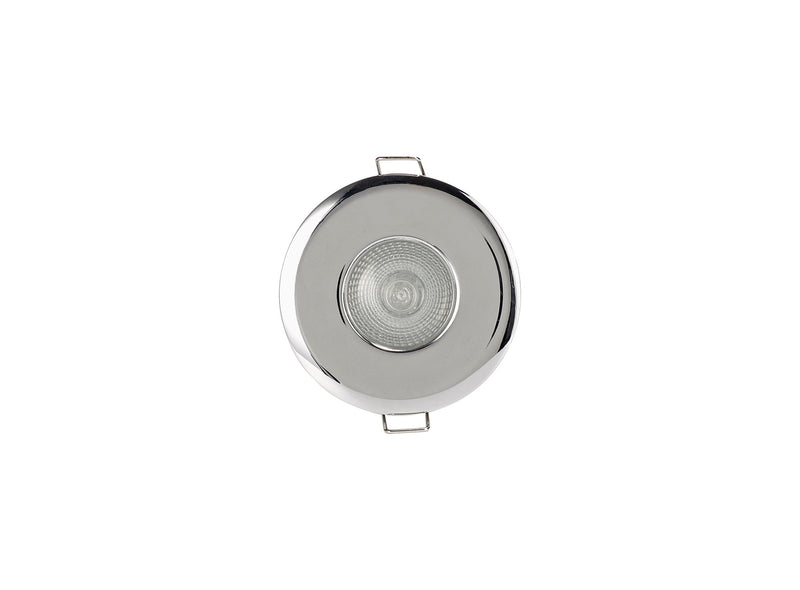 Deco Agni GU10 Fixed Fire Rated Downlight, Polished Chrome, IP65, Cut Out: 75mm • D0445