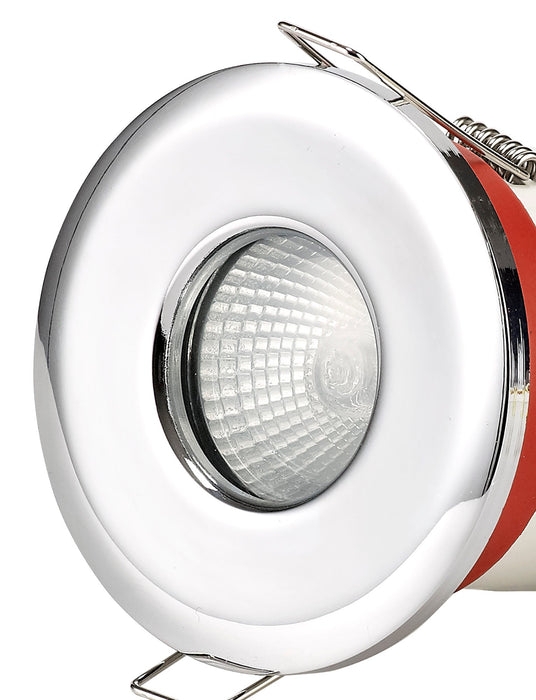 Deco Agni GU10 Fixed Fire Rated Downlight, Polished Chrome, IP65, Cut Out: 75mm • D0445