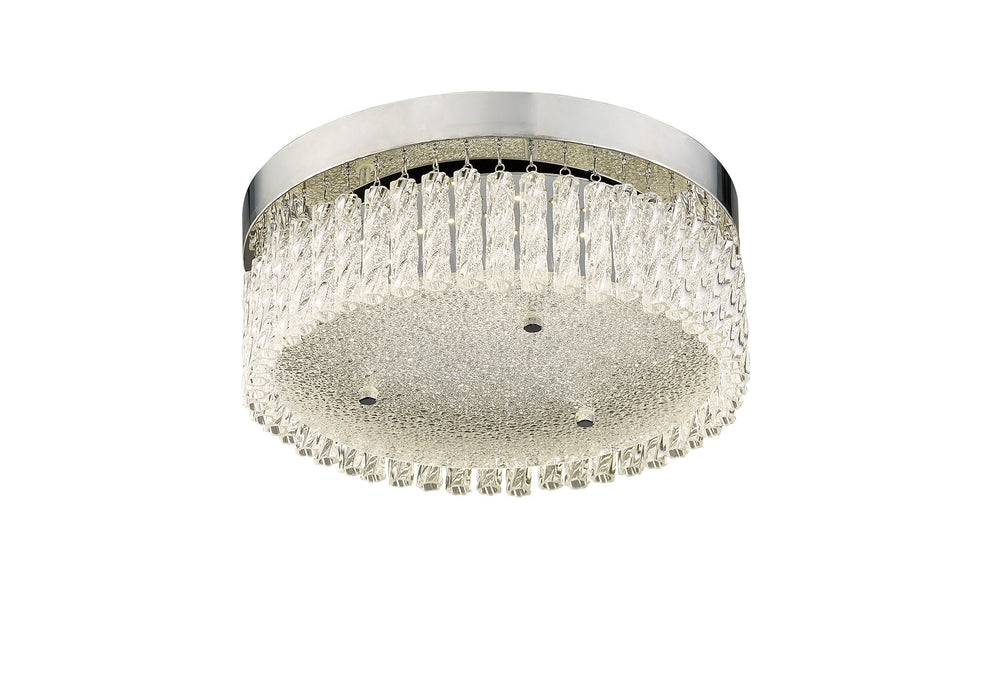 Diyas Aiden Small Round Ceiling 18W 1600lm LED 4200K Polished Chrome/Glass, 3yrs Warranty • IL80054