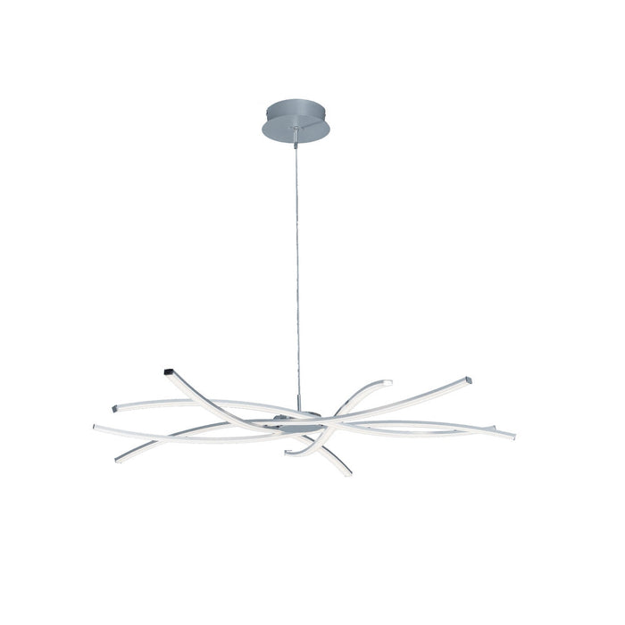 Mantra M5910 Aire LED Pendant 100cm Round 60W 3000K, 4800lm, Dimmable Silver/Frosted Acrylic/Polished Chrome, 3yrs Warranty • M5910