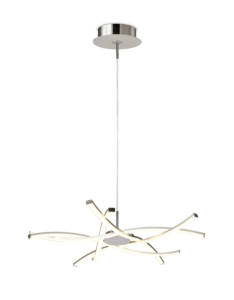 Mantra M5912 Aire LED Pendant 69cm Round 42W 3000K, 3700lm, Dimmable Silver/Frosted Acrylic/Polished Chrome, 3yrs Warranty • M5912