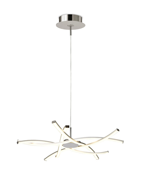 Mantra M5912 Aire LED Pendant 69cm Round 42W 3000K, 3700lm, Dimmable Silver/Frosted Acrylic/Polished Chrome, 3yrs Warranty • M5912