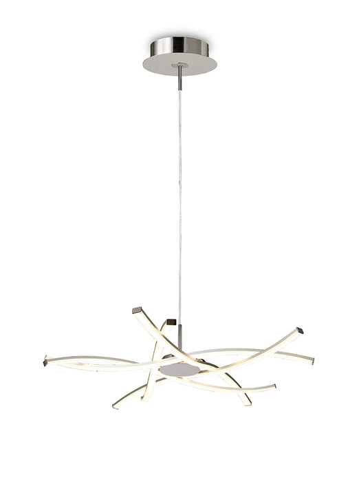 Mantra M5914 Aire LED Pendant 69cm Round 42W 3000K, 3700lm, Silver/Frosted Acrylic/Polished Chrome, 3yrs Warranty • M5914