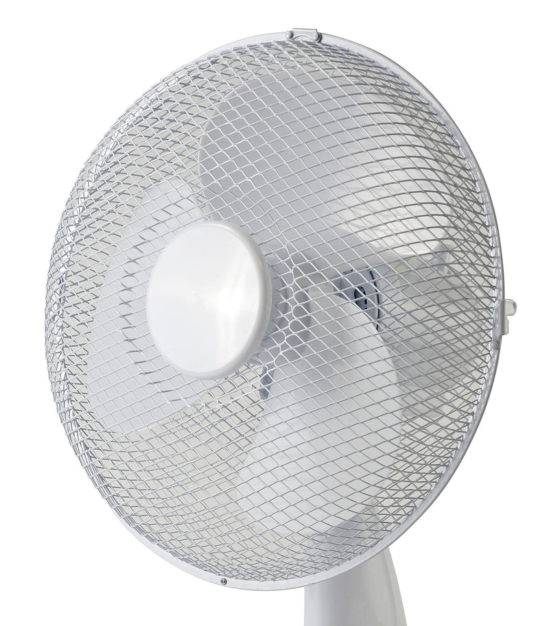 Deco Airo 40W 12", 3 Speed Oscillating Desk Fan, White • D0433