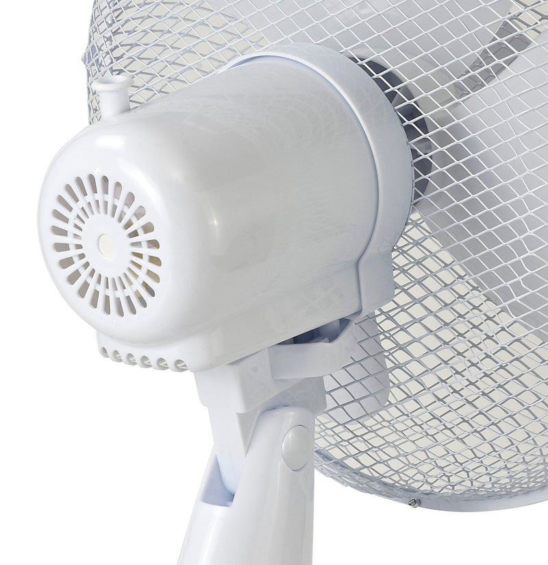 Deco Airo 40W 12", 3 Speed Oscillating Desk Fan, White • D0433