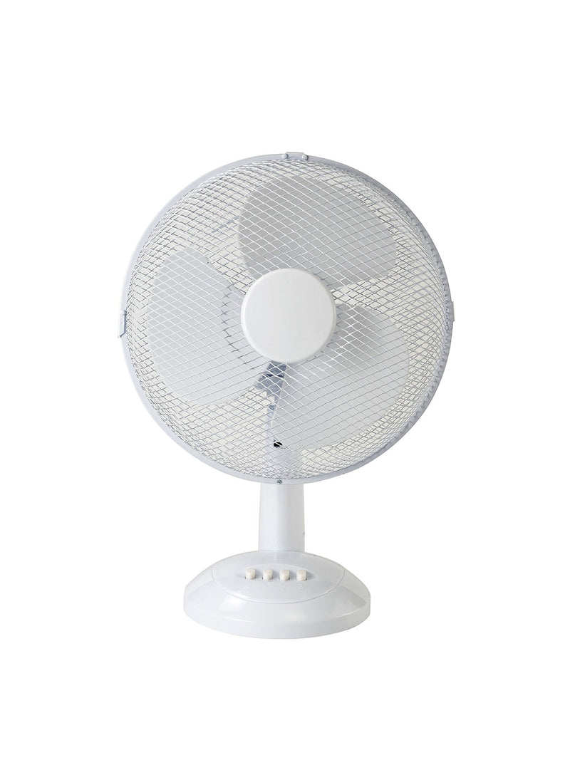 Deco Airo 40W 12", 3 Speed Oscillating Desk Fan, White • D0433