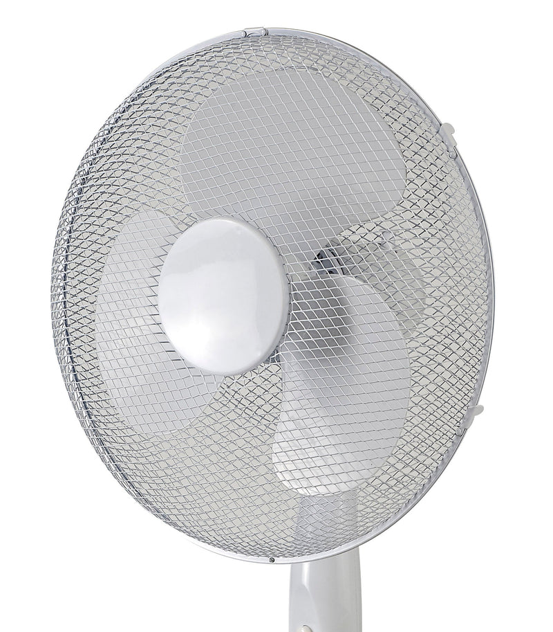 Deco Airo 45W 16", 3 Speed Oscillating Pedestal Fan, White • D0435
