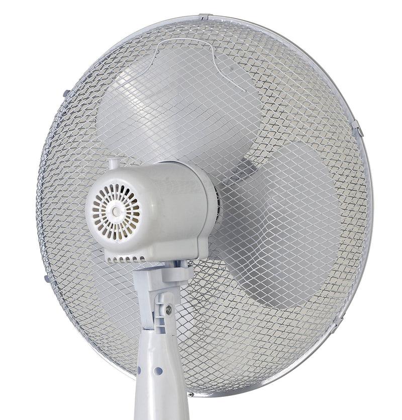 Deco Airo 45W 16", 3 Speed Oscillating Pedestal Fan, White • D0435