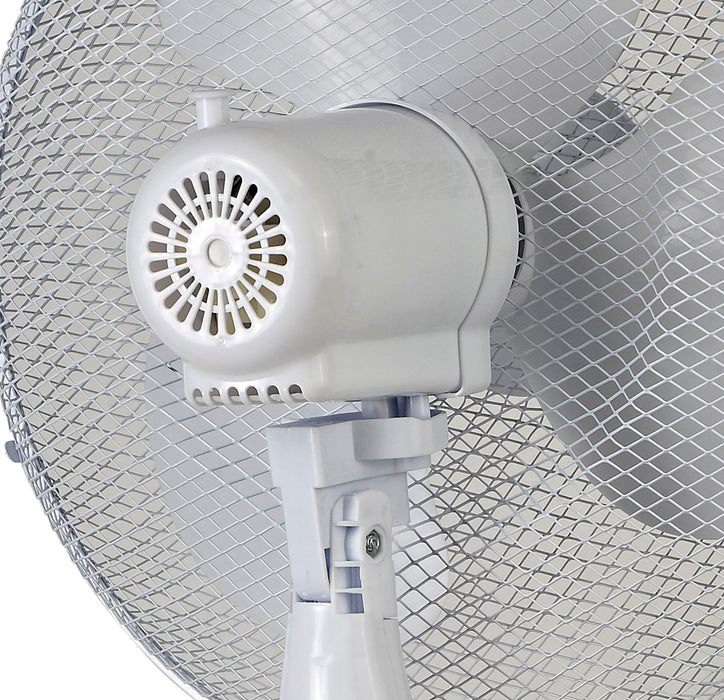 Deco Airo 45W 16", 3 Speed Oscillating Pedestal Fan, White • D0435