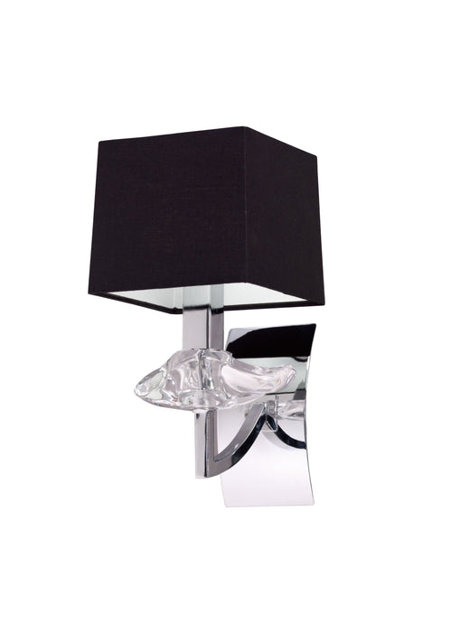 Mantra M0786/S Akira Wall Lamp Switched 1 Light E14, Polished Chrome With Black Shade • M0786/S