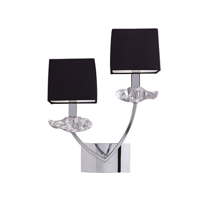 Mantra M0787/S Akira Wall Lamp Switched 2 Light E14, Polished Chrome With Black Shades • M0787/S