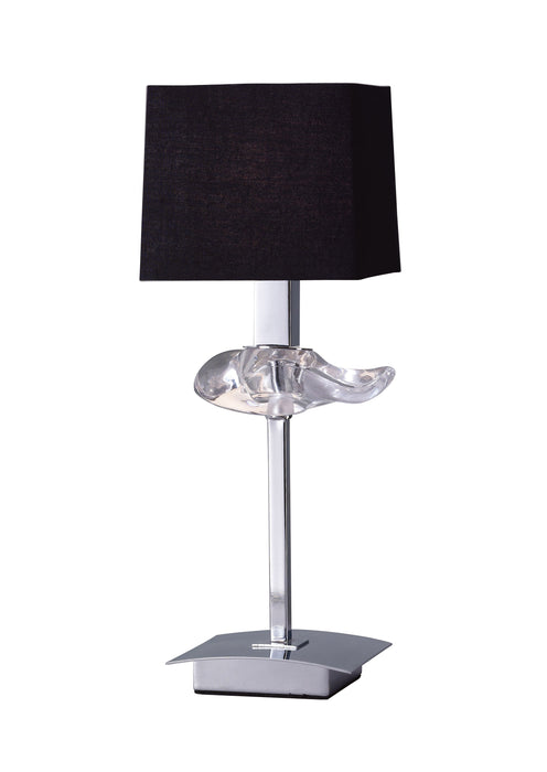 Mantra M0789 Akira Table Lamp 1 Light E14, Polished Chrome With Black Shade • M0789