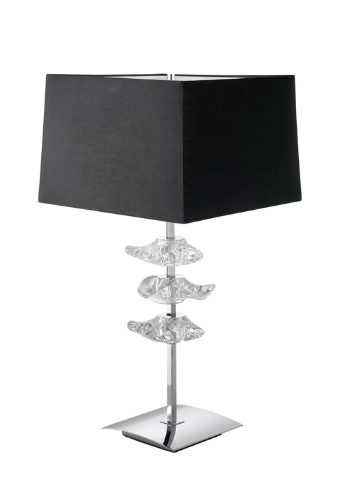 Mantra M0793 Akira Table Lamp 2 Light E27, Polished Chrome With Black Shade • M0793