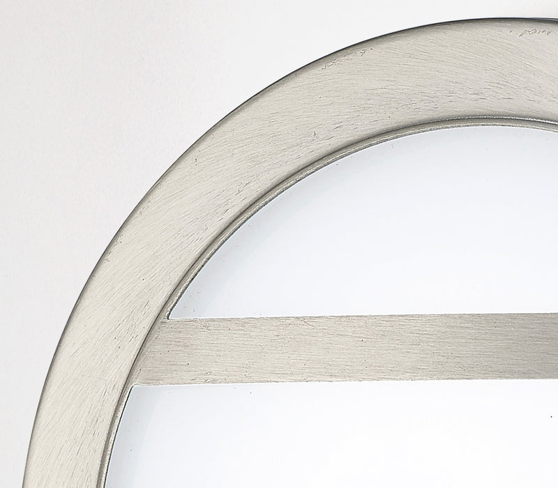 Deco Aldo Round Flush Ceiling/Wall Lamp 2.4W LED IP44 Exterior Louvre Design Stainless Steel/Opal • D0081