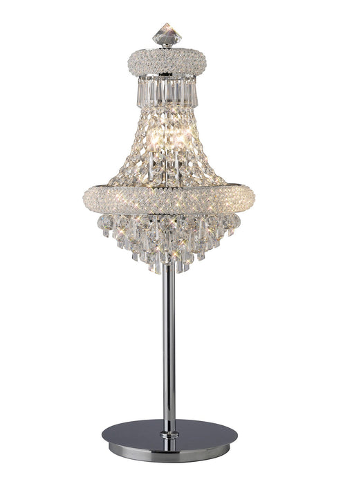 Diyas Alexandra Table Lamp 5 Light E14 Polished Chrome/Crystal, NOT LED/CFL Compatible • IL31443