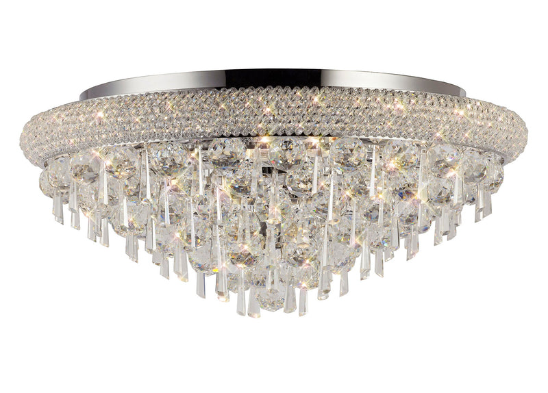 Diyas Alexandra Ceiling 9 Light E14 Polished Chrome/Crystal • IL31447