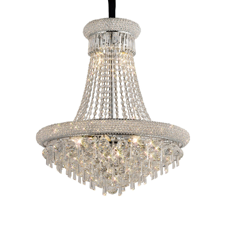 Diyas Alexandra Pendant 13 Light E14 Polished Chrome/Crystal Item Weight: 18.2kg • IL31451