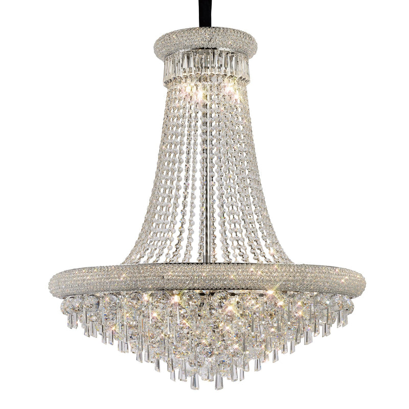 Diyas Alexandra Pendant 18 Light E14 Polished Chrome/Crystal Item Weight: 28.6kg • IL31452
