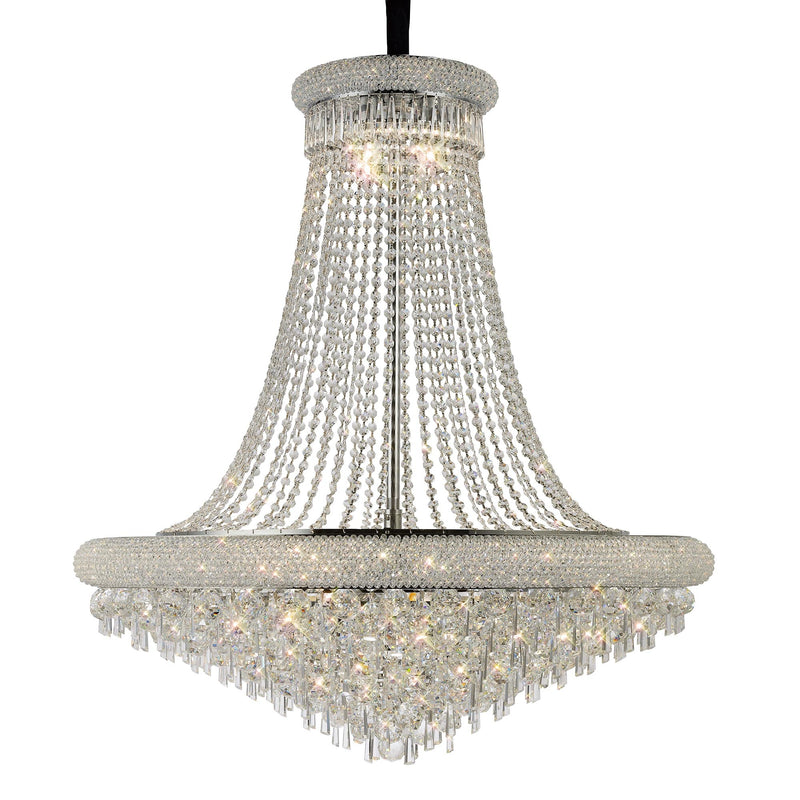 Diyas Alexandra Pendant 20 Light E14 Polished Chrome/Crystal Item Weight: 45kg • IL31453