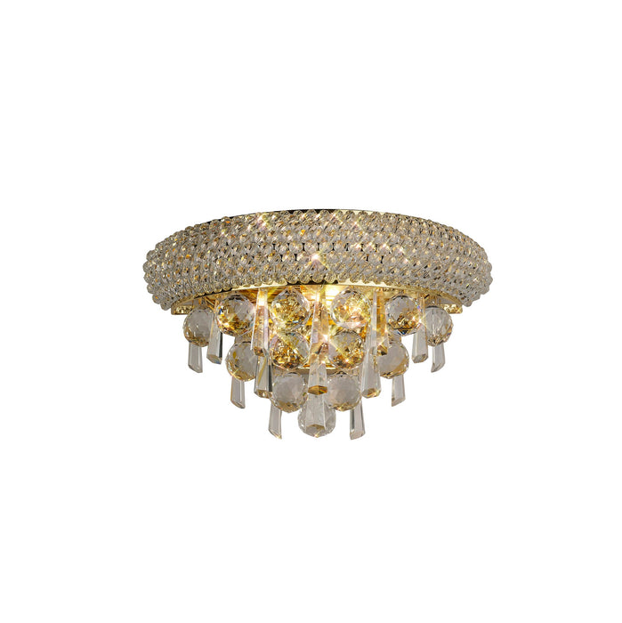 Diyas Alexandra Wall Lamp Small 2 Light E14 Gold/Crystal • IL32100