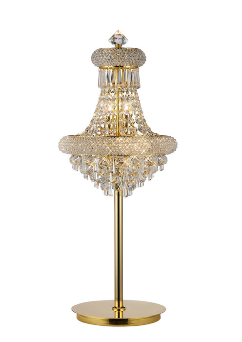 Diyas Alexandra Table Lamp 5 Light E14 Gold/Crystal, NOT LED/CFL Compatible • IL32103