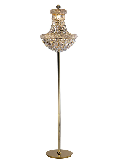 Diyas Alexandra Floor Lamp 6 Light E14 Gold/Crystal, Item Weight: 19.03kg • IL32104