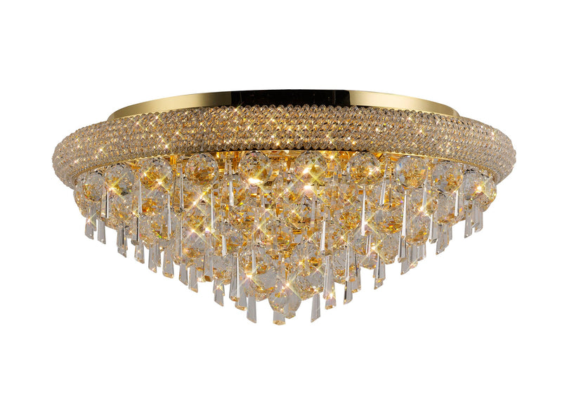 Diyas Alexandra Ceiling 9 Light E14 Gold/Crystal • IL32107