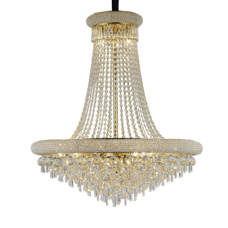 Diyas Alexandra Pendant 18 Light E14 Gold/Crystal Item Weight: 29.5kg • IL32112