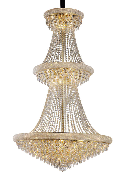 Diyas Alexandra Pendant 3 Tier 37 Light E14 Gold/Crystal (Pallet Shipment Only), (ITEM REQUIRES CONSTRUCTION/CONNECTION) Item Weight: 81.1kg • IL32115