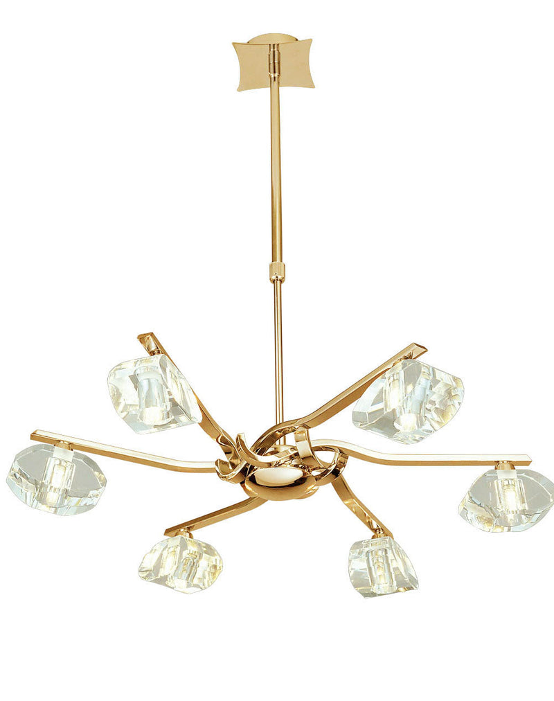Mantra M0551FG Alfa Telescopic Semi Flush Convertible 6 Light G9, French Gold • M0551FG