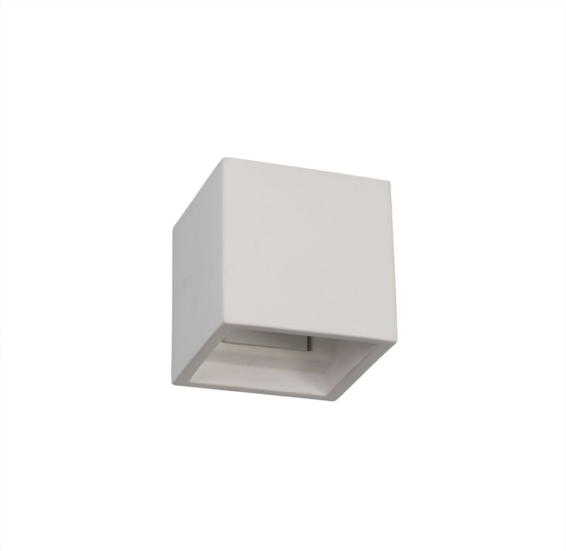 Deco Alina Square Wall Lamp, 1 x G9, White Paintable Gypsum • D0494